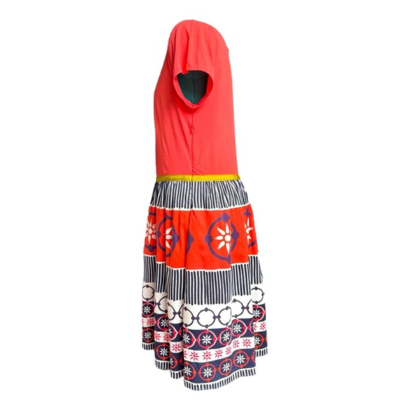 NWOT Boden Red and White Tiered Tie Front Sundress - Picture 5 of 6